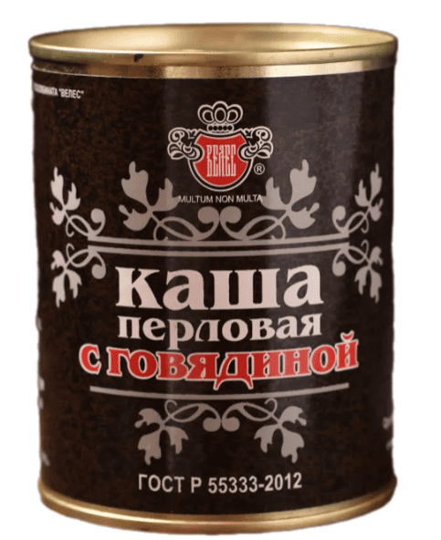 КАША ВЕЛЕС 340Г ПЕРЛОВАЯ С ГОВЯДИНОЙ ГОСТ