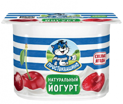 ЙОГУРТ ПРОСТОКВАШИНО 2,9% 110Г С ВИШНЕЙ И ЧЕРЕШНЕЙ