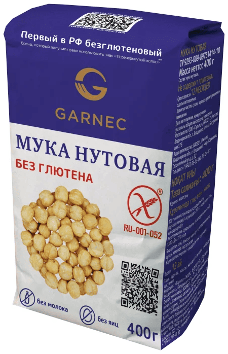 МУКА ГАРНЕЦ 400Г НУТОВАЯ БУМ ПАКЕТ