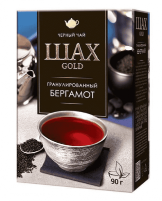 ЧАЙ ШАХ ГОЛД 90Г ИНДИЙСКИЙ ГРАНУЛИРОВАННЫЙ С АРОМАТОМ БЕРГАМОТА