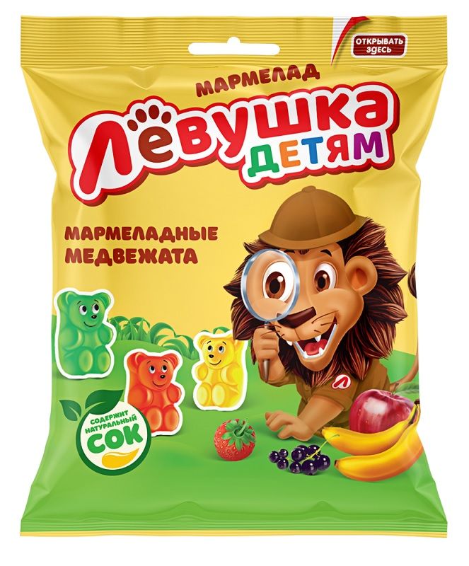 МАРМЕЛАД ЖЕВАТЕЛЬНЫЙ ЛЁВУШКА 70Г МАРМЕЛАДНЫЕ МЕДВЕЖАТА