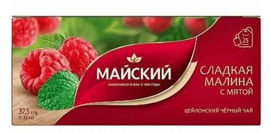 ЧАЙ МАЙСКИЙ 25*1,5Г СЛАДКАЯ МАЛИНА С МЯТОЙ