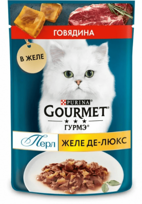 КОНСЕРВЫ Д/КОШЕК ГУРМЭ ПЕРЛ СОУС ДЕ-ЛЮКС 75Г С ГОВЯДИНОЙ В РОСКОШНОМ СОУСЕ ПАУЧ