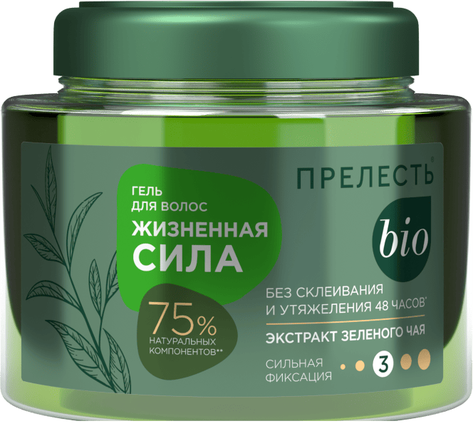 ГЕЛЬ Д/ВОЛОС ПРЕЛЕСТЬ 250МЛ БИО ЗЕЛЕНЫЙ ЧАЙ СИЛЬНАЯ ФИКСАЦИЯ