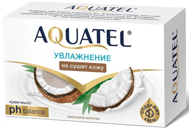 МЫЛО-КРЕМ АКВАТЕЛЬ 90Г КОКОСОВОЕ МОЛОЧКО