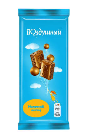 ШОКОЛАД ВОЗДУШНЫЙ 80Г МОЛОЧНЫЙ ПОРИСТЫЙ