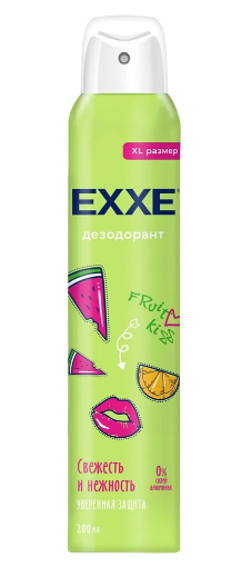 ДЕЗОДОРАНТ EXXE 200МЛ СВЕЖЕСТЬ И НЕЖНОСТЬ ФРУТ КИСС ЖЕН СПРЕЙ