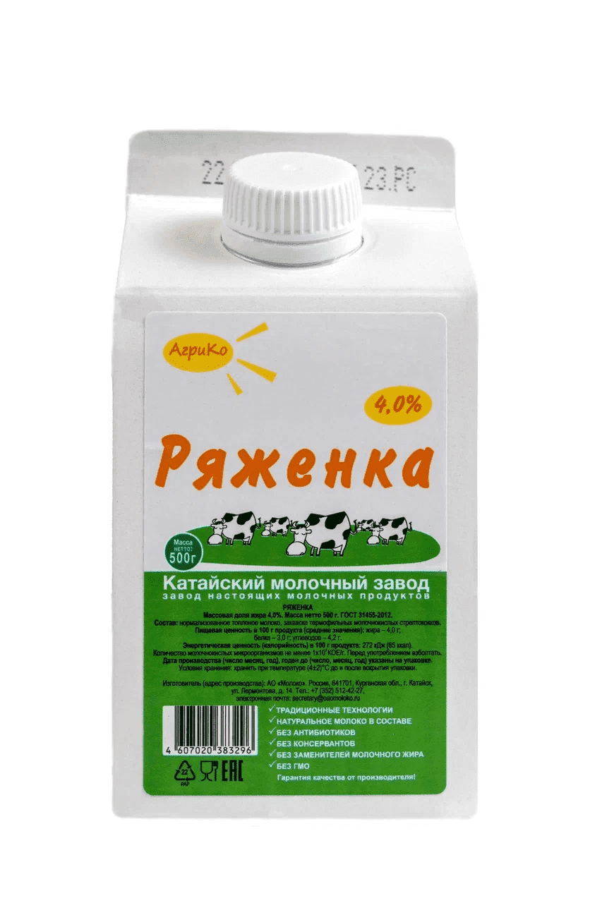 РЯЖЕНКА АГРИКО 4% 500Г ПЮРПАК