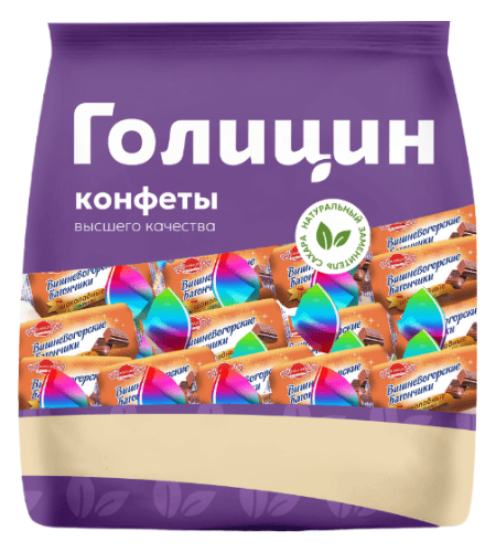 КОНФЕТЫ ГОЛИЦИН ВИШНЕВОГОРСКИЕ БАТОНЧИКИ 160Г ШОКОЛАДНЫЕ С ФРУКТОЗОЙ НЕГЛАЗ