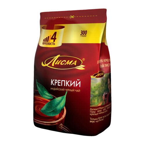 ЧАЙ ЛИСМА 300Г КРЕПКИЙ МЕЛКОЛИСТОВОЙ ИНДИЯ МЯГ/УП