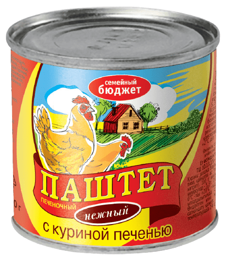 ПАШТЕТ ГП СЕМЕЙНЫЙ БЮДЖЕТ 240Г ИЗ КУРИНОЙ ПЕЧЕНИ