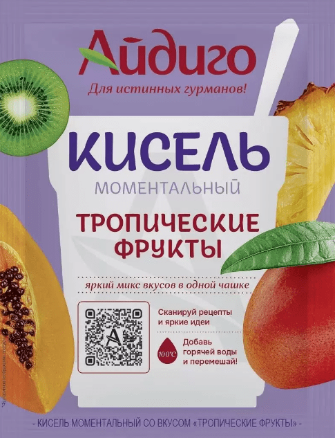 КИСЕЛЬ АЙДИГО 30Г ТРОПИЧЕСКИЕ ФРУКТЫ МОМЕНТАЛЬНЫЙ