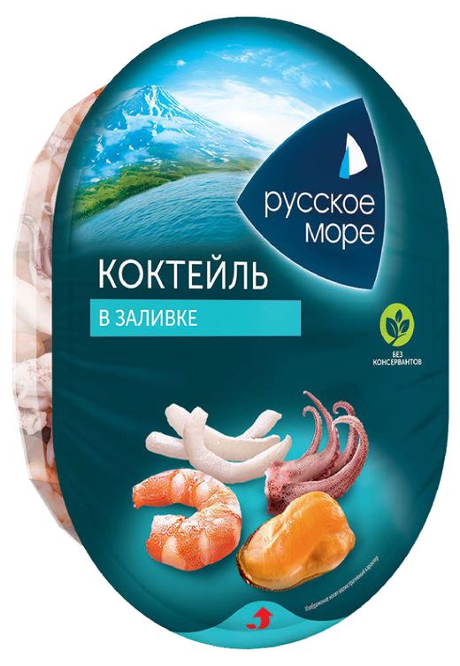 КОКТЕЙЛЬ ИЗ МОРЕПРОДУКТОВ РУССКОЕ МОРЕ 180Г КЛАССИК В ЗАЛИВКЕ