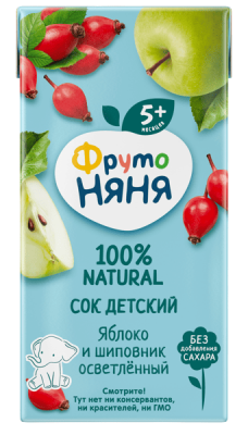 СОК ФРУТОНЯНЯ 0.5Л ЯБЛОКО ШИПОВНИК ОСВЕТЛЕННЫЙ Д/П