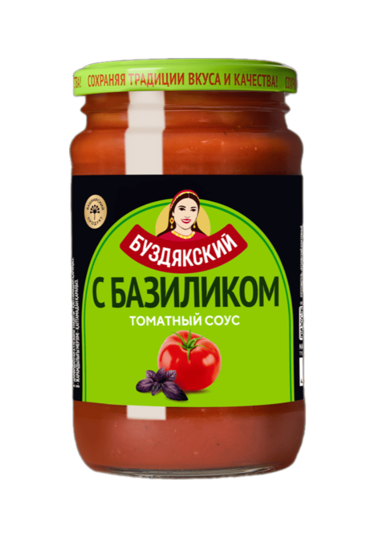 СОУС БУЗДЯКСКИЙ ТОМАТНЫЙ С БАЗИЛИКОМ 350Г СТ
