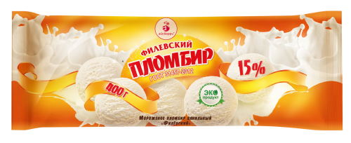 МОРОЖЕНОЕ ФИЛЕВСКИЙ 400Г ПЛОМБИР ВАНИЛЬНЫЙ