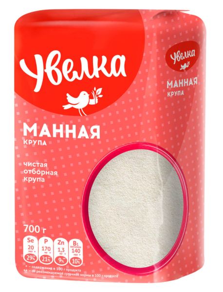 КРУПА УВЕЛКА 700Г МАННАЯ МЯГ/УП