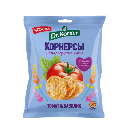 ЧИПСЫ ДОКТОР КЕРНЕР 50Г КУКУРУЗНО-РИСОВЫЕ С ТОМАТОМ И БАЗИЛИКОМ ЦЕЛЬНОЗЕРНОВЫЕ