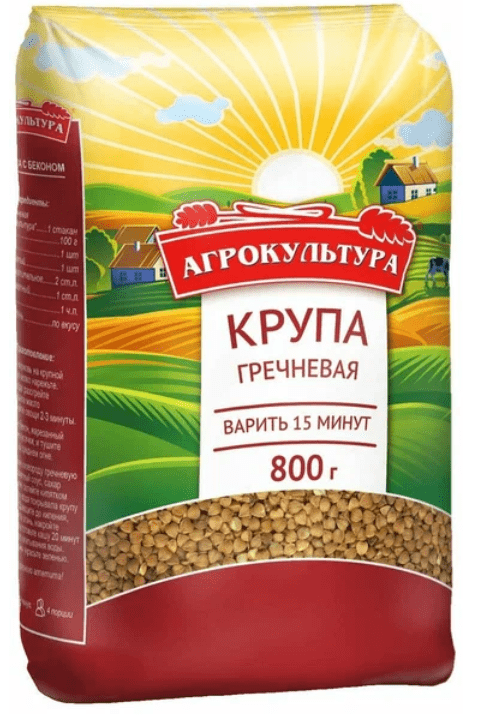 КРУПА ГРЕЧНЕВАЯ АГРОКУЛЬТУРА 800Г ЯДРИЦА М/У