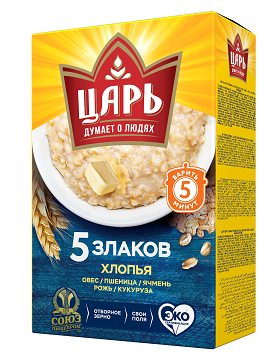 ХЛОПЬЯ ЦАРЬ 400Г 5 ЗЛАКОВ ТВ/УП