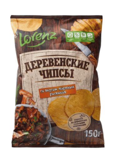 ЧИПСЫ ДЕРЕВЕНСКИЕ 150Г СО ВКУСОМ ЖАРЕНЫХ РЫЖИКОВ