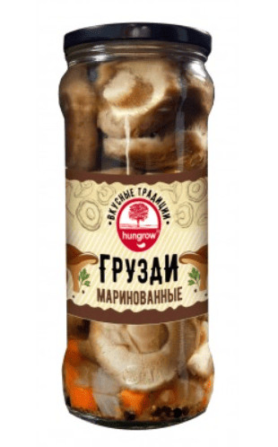 ГРУЗДИ ХАНГРОУ ВКУСНЫЕ ТРАДИЦИИ 530Г/580МЛ МАРИНОВАННЫЕ СТ