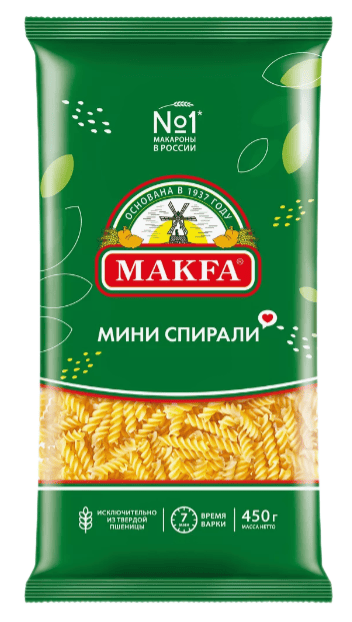 ИЗДЕЛИЯ МАКАРОННЫЕ МАКФА 450Г МИНИ СПИРАЛИ