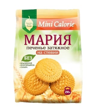 ПЕЧЕНЬЕ МИНИ КАЛОРИИ 250Г МАРИЯ НА СТЕВИИ ЗАТЯЖНОЕ ПАКЕТ