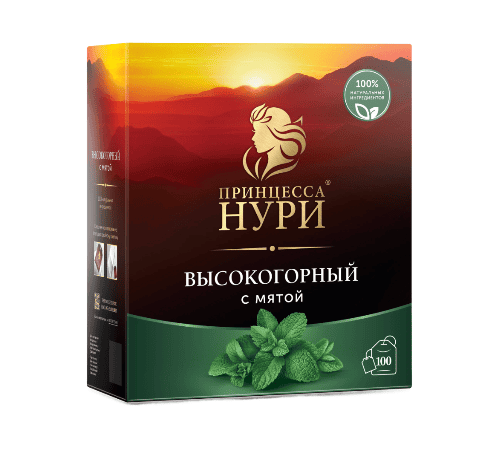 ЧАЙ ПРИНЦЕССА НУРИ ПАКЕТ 1,8*100 ВЫСОКОГРНЫЙ С МЯТОЙ
