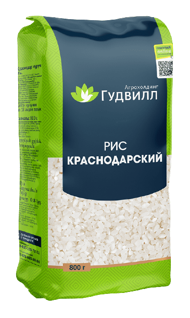 КРУПА ГУДВИЛЛ РИС КРАСНОДАРСКИЙ 800Г ШЛИФОВАННЫЙ