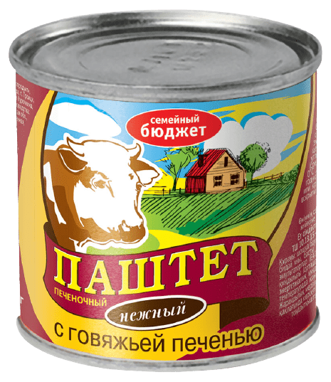 ПАШТЕТ ГП СЕМЕЙНЫЙ БЮДЖЕТ 240Г ИЗ ГОВЯЖЬЕЙ ПЕЧЕНИ