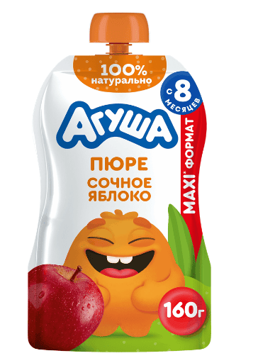 ПЮРЕ АГУША 160Г СОЧНОЕ ЯБЛОКО ДОЙ-ПАК