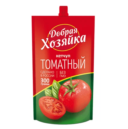 КЕТЧУП ДОБРАЯ ХОЗЯЙКА 300Г ТОМАТНЫЙ Д/ПАК