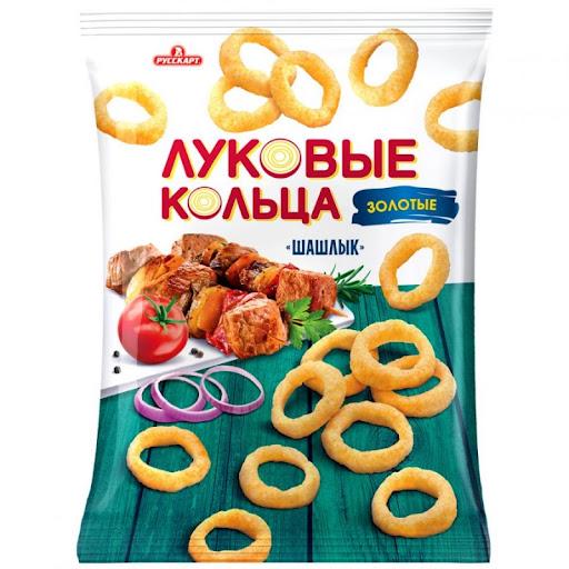 КОЛЬЦА ЛУКОВЫЕ ЗОЛОТЫЕ 90Г СО ВКУСОМ ШАШЛЫКА