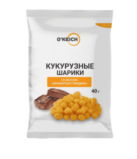 ШАРИКИ КУКУРУЗНЫЕ ОКЕЙЧ 40Г СО ВКУСОМ ГОВЯДИНЫ