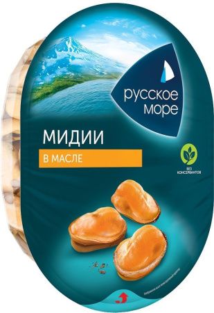 РЫБНОЕ КУЛИНАР ИЗДЕЛИЕ РУССКОЕ МОРЕ КЛАССИК 180Г МЯСО МИДИИ ЧИЛИЙСКОЙ В РАСТ МАС
