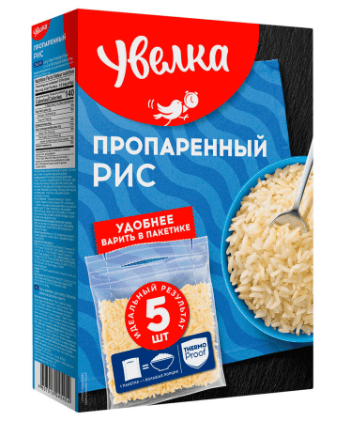 КРУПА УВЕЛКА 400Г 5ШТ*80Г РИС ДЛИННОЗЕРНЫЙ ОБРАБОТАННЫЙ ПАРОМ ПАКЕТ
