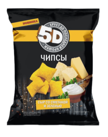 ЧИПСЫ ПШЕНИЧНЫЕ 5Д 90Г СО ВКУСОМ СЫР СО СМЕТАНОЙ И ЗЕЛЕНЬЮ