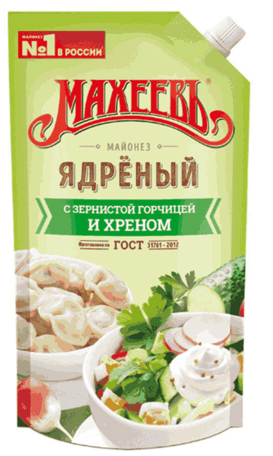 СОУС МАЙОНЕЗНЫЙ МАХЕЕВЪ 200Г ЯДРЕНЫЙ С ОСТРЫМ ХРЕНОМ 50,5% Д/ПАК С ДОЗАТОРОМ
