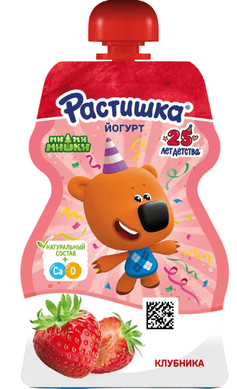 ЙОГУРТ ДАНОН РАСТИШКА 2,6% 70Г КЛУБНИКА ОБОГАЩЕННЫЙ ДОЙПАК