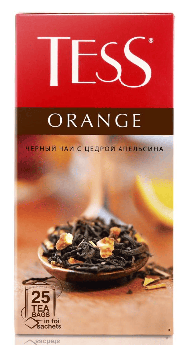 ЧАЙ ТЕСС ОРАНЖЕ ПАКЕТ 1,5Г*25 ЧЕРНЫЙ С АПЕЛЬСИНОМ И ЛАЙМОМ
