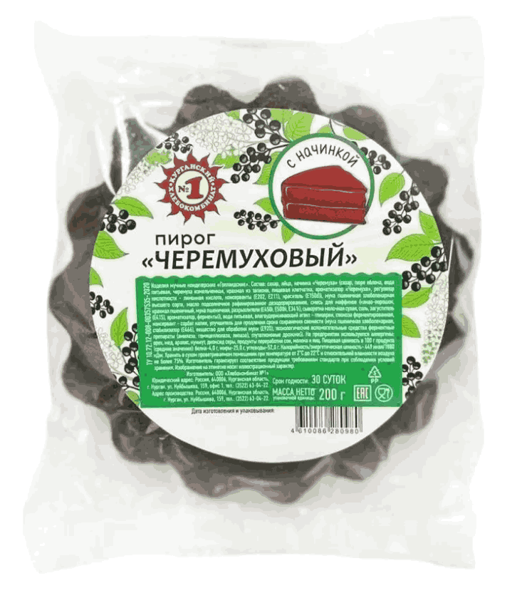 ПИРОГ ХЛЕБ-Т №1 200Г ЧЕРЕМУХОВЫЙ