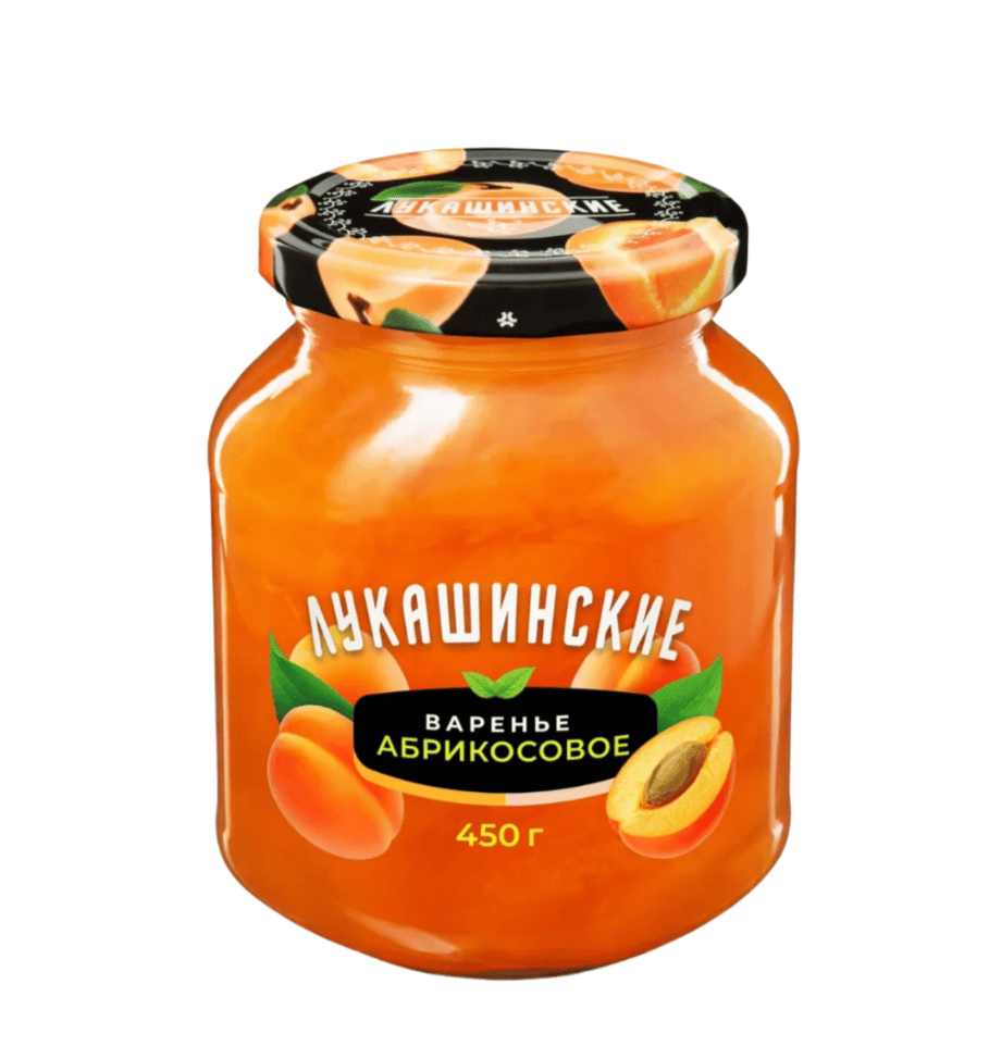 ВАРЕНЬЕ ЛУКАШИНСКИЕ 450Г АБРИКОСОЕ СТ