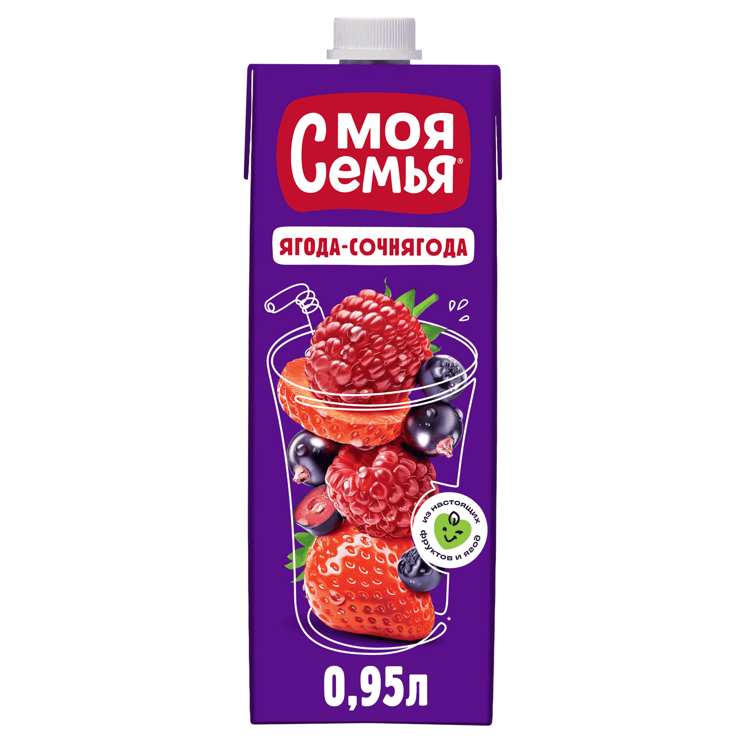 НАПИТОК МОЯ СЕМЬЯ 0,95Л СОКОСОДЕРЖАЩИЙ ФРУКТОВО-ЯГОДНЫЙ ЯГОДА-СОЧНЯГОДА