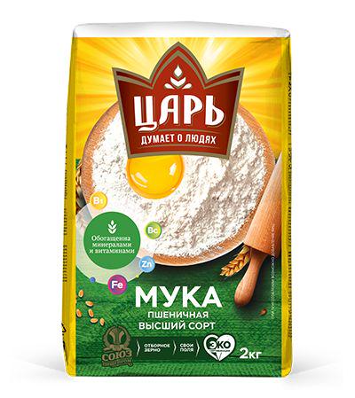 МУКА ЦАРЬ 2КГ ПШЕНИЧНАЯ ВС ОБОГАЩЕННАЯ МИНЕРАЛАМИ И ВИТАМИНАМИ