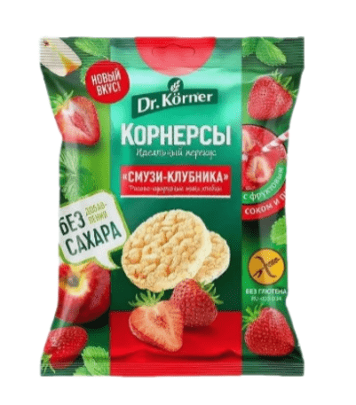 ХЛЕБЦЫ ХЛЕБПРОМ ДОКТОР КЕРНЕР 90Г РИСОВО-КУКУРУЗНЫЕ СМУЗИ-КЛУБНИКА