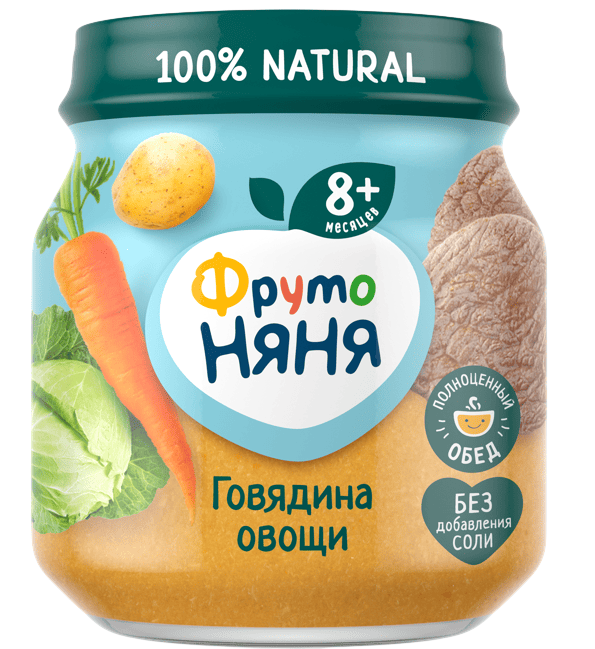 ПЮРЕ ФРУТОНЯНЯ 100Г ГОВЯДИНА ОВОЩИ СТ