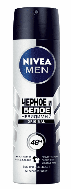 АНТИПЕРСПИРАНТ НИВЕЯ 150МЛ НЕВИДИМЫЙ Д/ЧЕРНОГО И БЕЛОГО СПРЕЙ МУЖ