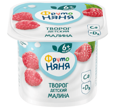 ТВОРОГ ФРУТОНЯНЯ 100Г С МАЛИНОЙ ДЛЯ ДЕТСКОГО ПИТАНИЯ 4,2%