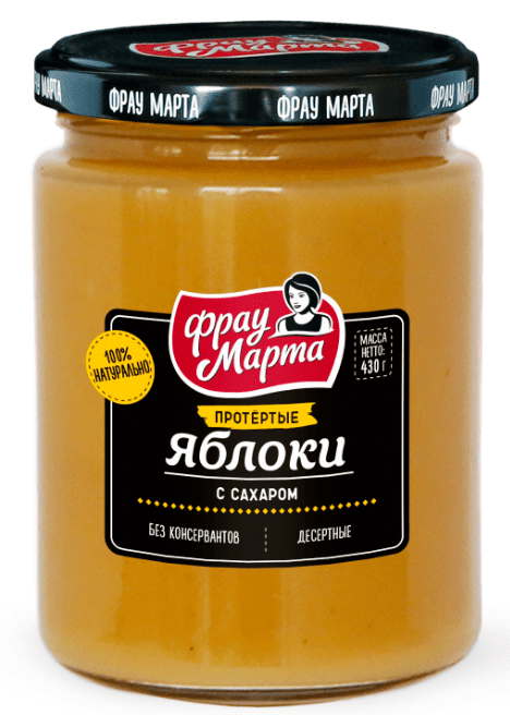 ЯБЛОКИ ФРАУ МАРТА 430Г ПРОТЕРТЫЕ С САХАРОМ СТ